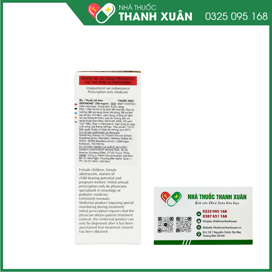 Depakine 200mg/ml điều trị các thể động kinh khác nhau